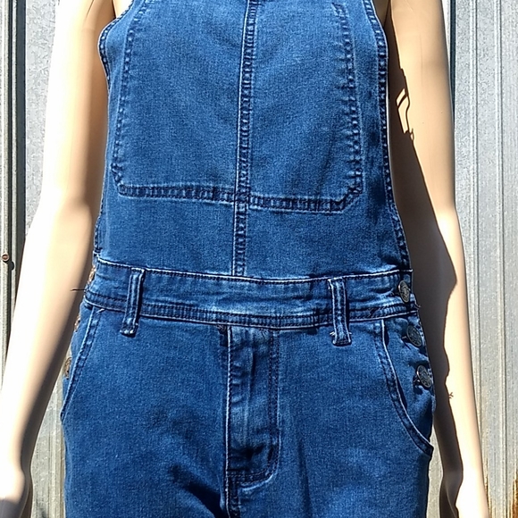 Skinny distressed denim overalls size S - Picture 6 of 17